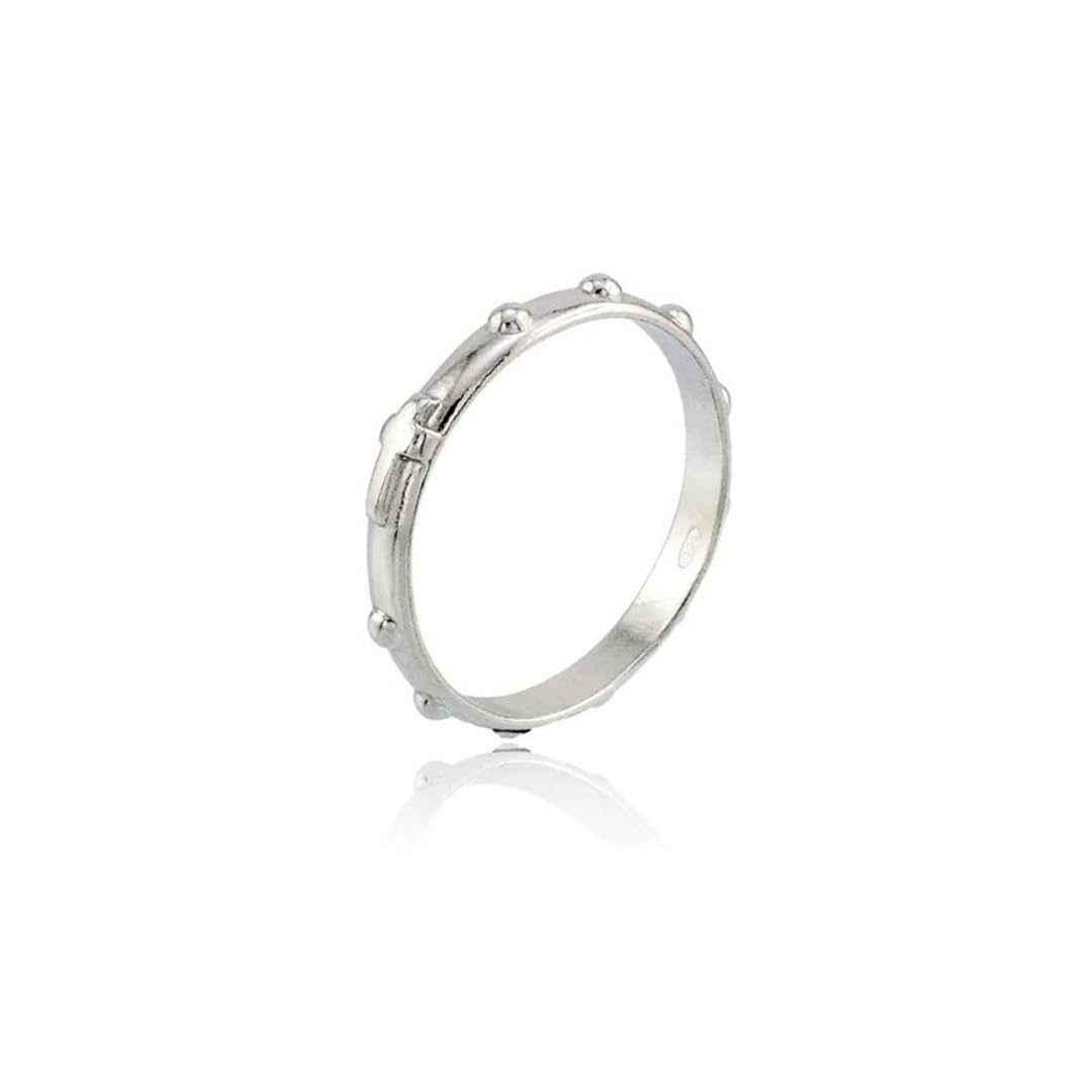 gioiellitaly Anello Rosario Argento 925 rodiato Uomo Donna rosario preghiera