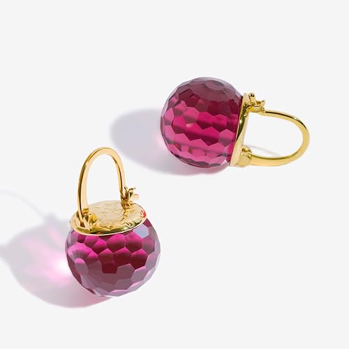 Image of Crystal Earrings for Women, Sparkly Austrian Crystal Disco Ball Earrings, 18K Gold Plated Post Drop Earrings with Colorful Spheres, Hypoallergenic & Lightweight, Ideal Gift for Her
