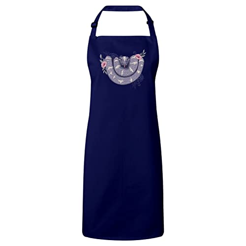 Tablier cuisine dessin original tatouage vipère illustration gothique navy