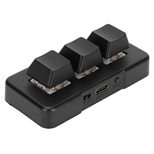 VBESTLIFE 3-Tasten-Tastatur, USB/2,4 G/Bluetooth RGB Programmierbare Makro-Tastatur, Kabellose Mechanische Gaming-Tastatur mit HID-Programmierung