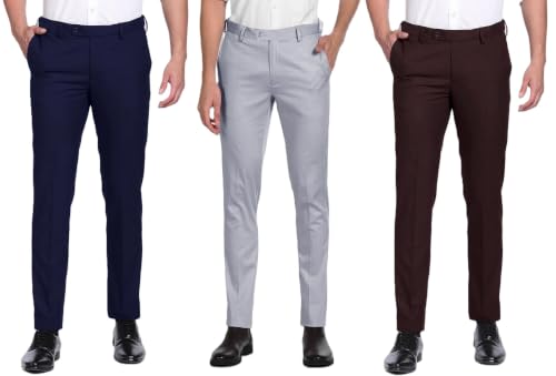 Image of Men's Slim Fit Formal Trousers | Office & Business Wear Pants For Men