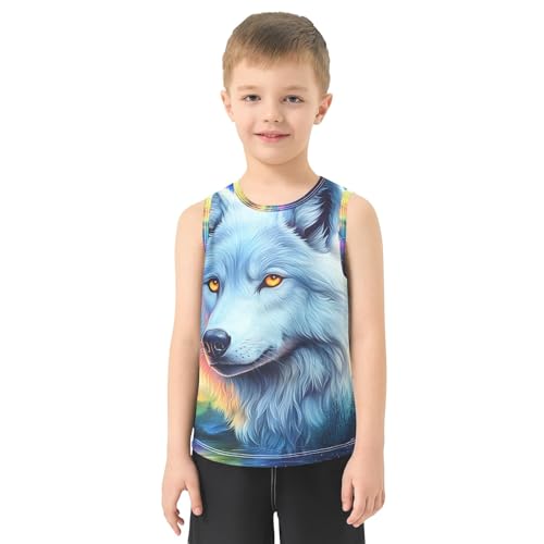Boys' Tank Top Shirt Majestic White Wolf Sleeveless T-Shirts2