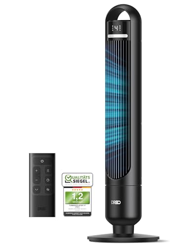 Dreo 23dB Leiser Turmventilator, Fernbedienung für Schlafzimmer, Tower Fan mit 4 Geschwindigkeiten,...