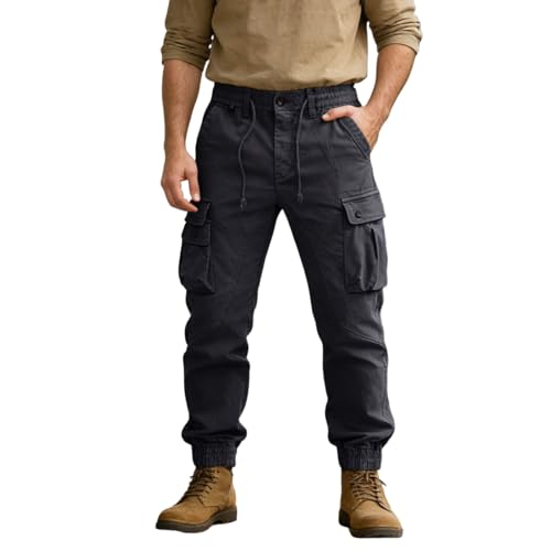 Pantalon running jogging cyclisme homme casual stretch avec multi-poches
