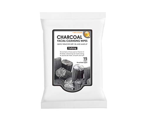 Look At Me Korean Skin Care Charcoal Natural Oil-Free Makeup Dissolving Daily Facial Cleansing Wipes | Remove Dirt, Oil & Makeup | Pack Of 3 #TOP13