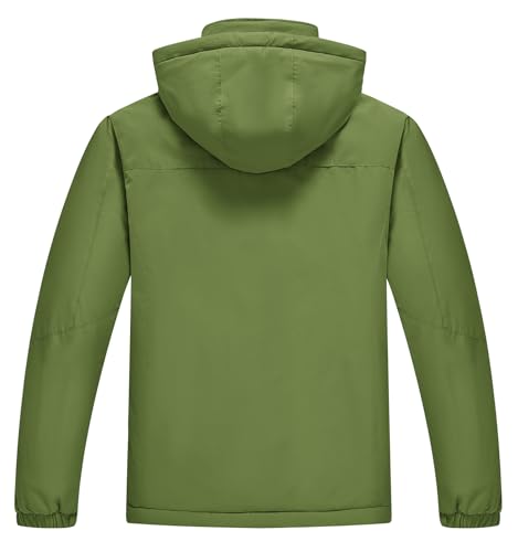 Image of TBMPOY Men's Winter Ski Jacket Waterproof Warm Snow Insulated Coat Fleece Lined Snowboard Hooded Raincoat