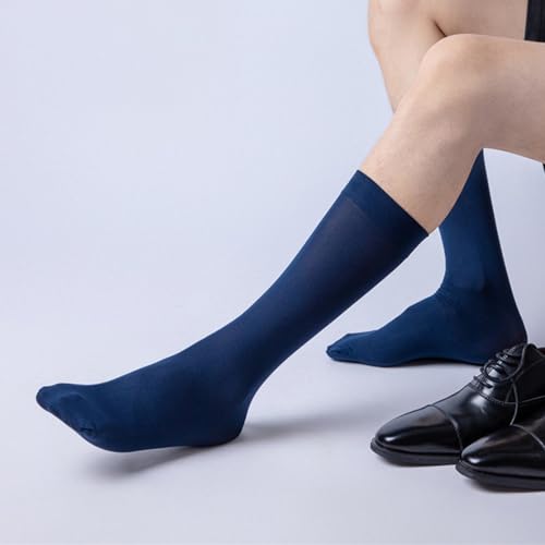 Elegant Velvets Silk Men's Socks for Business Office and Formal Wear Middle Calf Length Classical Solid Color Stockings4