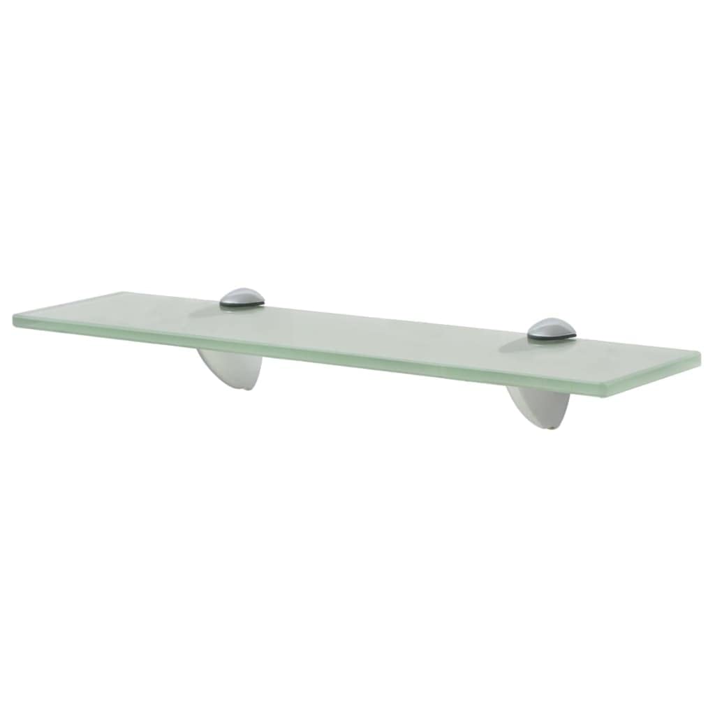 YUANCHUTOP Bathroom Glass Shelf, 40cm Floating Glass Shelves with 8mm Thicken Tempered Glass and Rustproof Bracket Wall Mounted Glass Shower Shelf (Transparent)