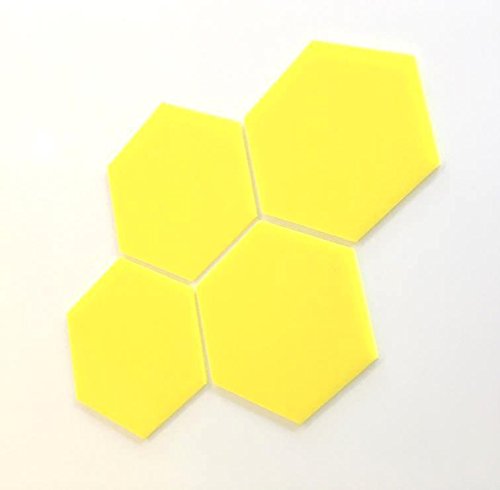 Super Cool Creations Hexagon Tiles, Yellow - Pack of Ten - 15cm x 17.3cm
