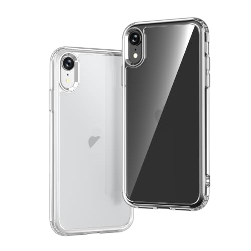 Image of ONES for iPhone XR Case Clear, [PC + TPU Hybrid][Military-Grade Drop Protection][Anti-Yellowing], Shockproof Silicone Hard Cover for iPhone XR, Transparent Slim Case