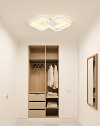 Plafonnier LED encastré Sky angle pour un salon chaleureux avec lumière jaune 3000K