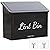 QUILIVIK Metal Magnetic Lint Bin for Laundry Room Decor & Hooks, Wall Mount Box With Lid, Farmhouse Holder for Dryer - Minimalistic Sign (Glossy Black)