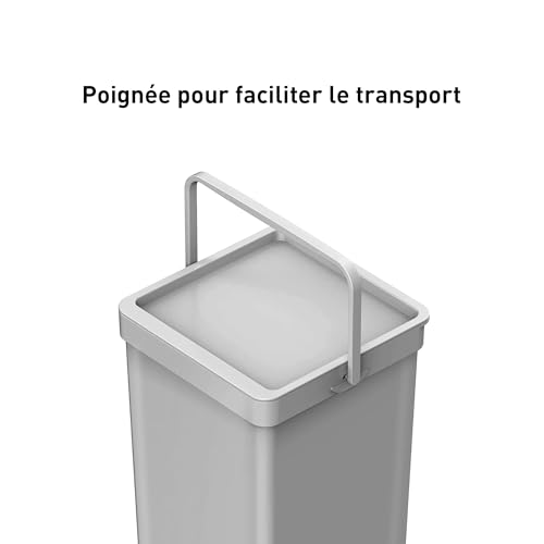 Poubelle cuisine tri 2 compartiments EKO sous évier coulissante 35L