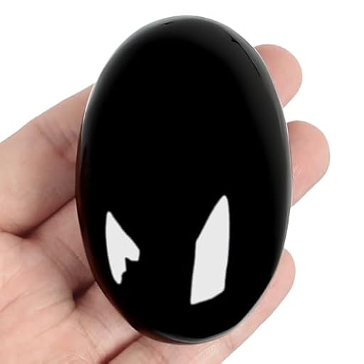 Piedra de Obsidiana para manos - 1 pieza de cristal de obsidiana, piedra de jabón, cristal de curación liso, piedra de las preocupaciones | Ya disponible en tu tienda friki favorita! En mundofriki.es!