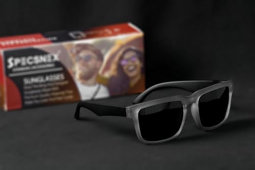 SPECSNEX® NexGen Men's Sunglasses Rubber Coated Polarized UV Protection Driving Riding Sunglasses Stylish Anti-Reflective Sunglasses (NEX-CPGRY, Gray), Black, M, blackone, M3