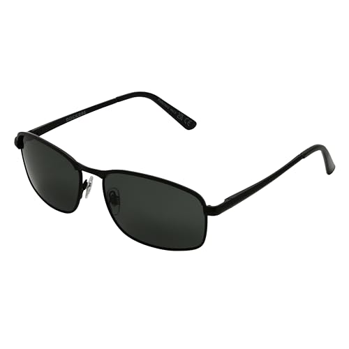 DOCKERS Men's Anders Sunglasses Rectangle, Black, 60mm