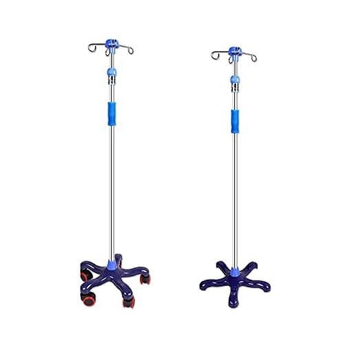 Soporte para suero con ruedas y base robusta de hierro fundido 6