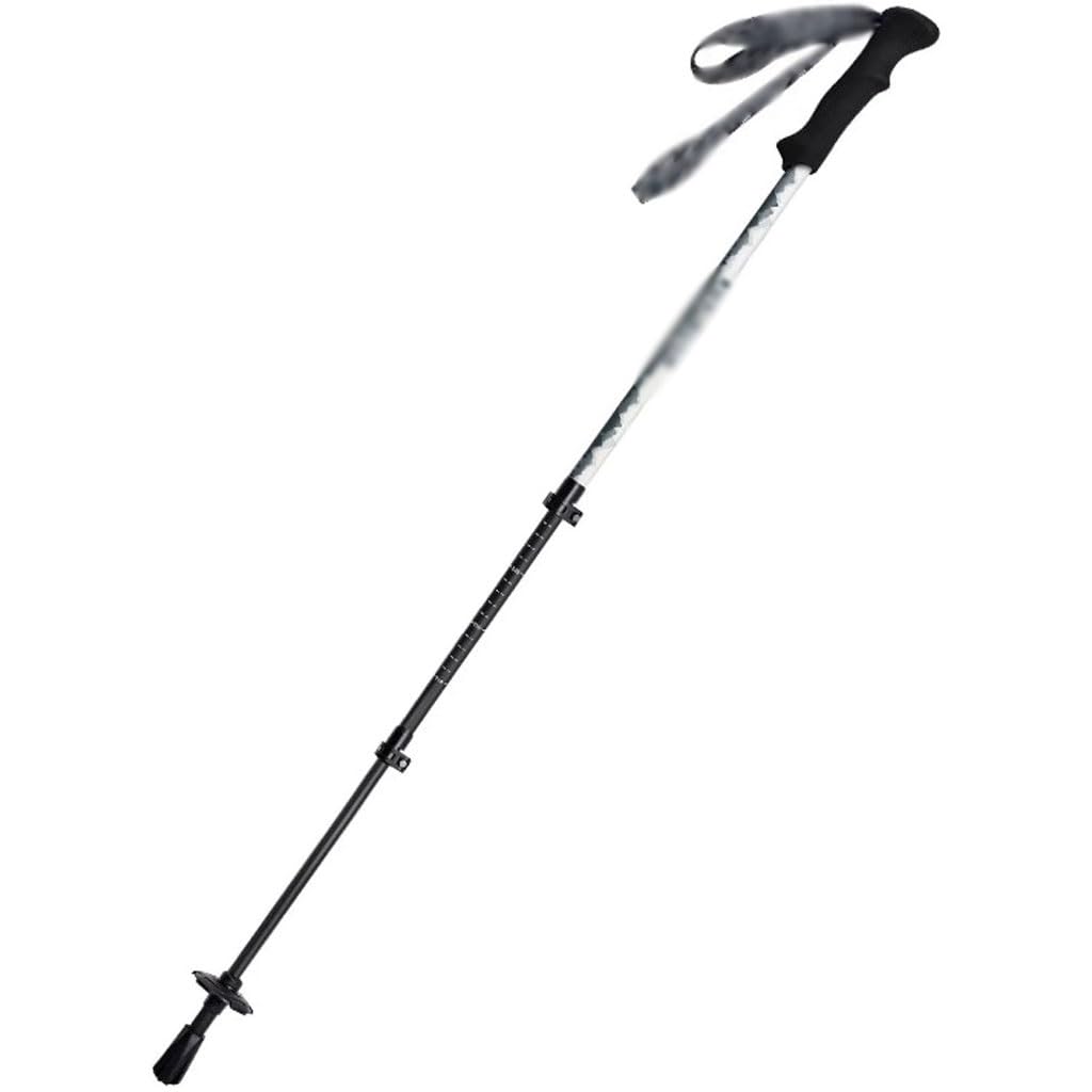 Carbon Fiber Durable Walking Stick, Aluminum Alloy Flip Lock, Non-Slip EVA Grip Trekking Stick, for Camping, Traveling(White Color)