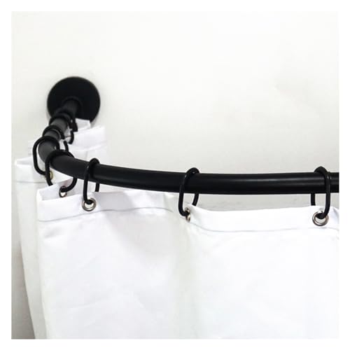 Barre de douche télescopique noire en acier inoxydable de 25 mm extensible sans percer