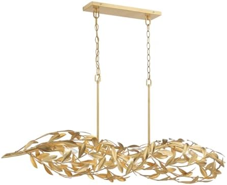 Crystorama Broche 50.5'' Antique Gold Linear Chandelier