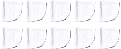 Image of HonestBaby 10-Pack Organic Cotton Baby-Terry Wash Cloths, Bright White, One Size,10 Count (Pack of 1)