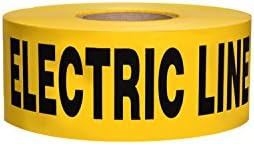 Non-Detectable Underground Tape 3" x 1000 8 Roll/Case, Caution Buried Electric Line Below Yellow