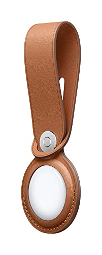 Image of APPLE AIRTAG CASE LEATHER LOOP - MX4A2ZM /A COLOR: SADDLE BROWN