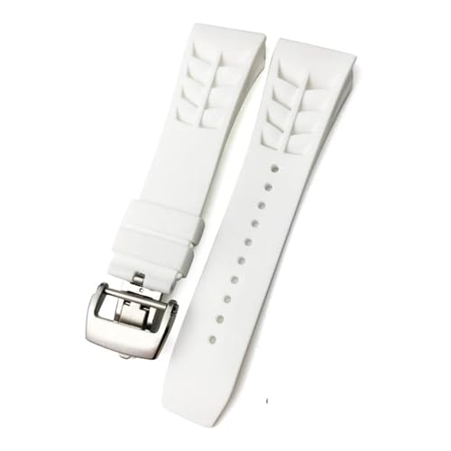 [���X] Richard Mille RM011 �X�g���b�v�Ή� �����Y �ϊ��� ���K�ȃV���R�����o�[�E�H�b�`�o���h 25mm-20mm(White silvery)