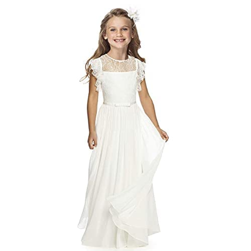 Robe en mousseline de soie enfant pour cortège de mariage et communion