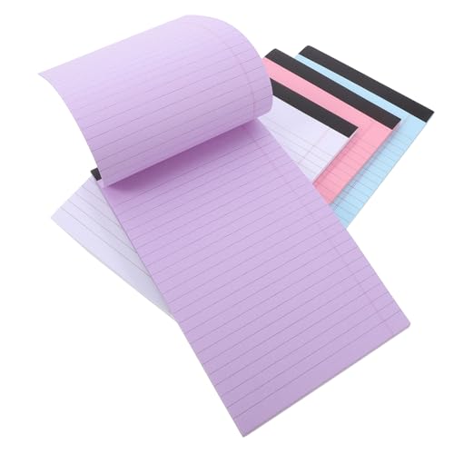 SHOWERORO 4個 ノート ミニリーガルパッド 仕事用メモ帳 サーバー用紙 罫線入