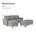HONBAY Sectional Couch with Storage Ottoman, L Shaped Sofa for Living Room, Light Grey
