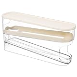 NUOBESTY Automatischer Eierhalter mit Doppeltem Fach Platzsparender Kühlschrank eierbehälter Glatte Oberfläche Leicht Nachfüllbar für Effiziente Küchenorganisation und Größere Haushalte