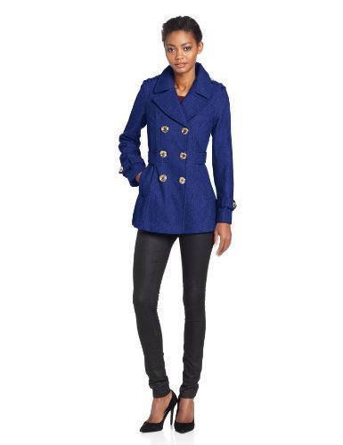 Miss Sixty Women's DB Pea Coat With Pleated Back Detail