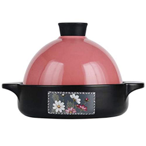 Myyingbin Moroccan Tagine Pot Ceramic Slow Cooker Suitable For Oven Microwave Oven Gas Stove Electric Ceramic Stove, 1.5 Liter, Pink #TOP5