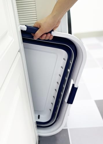 Image of SAMMART 42L (11 gallon) Collapsible Plastic Laundry Basket - Foldable Pop Up Storage Container /Organizer - Space Saving Hamper /Basket (1, White /Starry Blue)