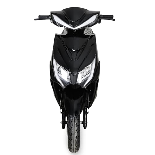 Image of Electric Scooter with Key Less Start, Non RTO EV Vehicle with 60-120Km Range, Digital Display, Alloy Wheels, Electric Bike, Scooty with Charger and Battery (Black), for Adult