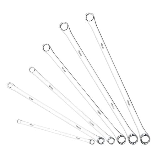 WAFOHSR 6pcs Wrenches Set Extra Long Box End Wrench Set 8mm - 19mm Metric Combination Durable Aviation Spanner CRV For Car Repair Wide Application