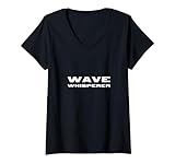 Photo Gallery donna wave whisperer wind surfer surf vela slogan divertimento maglietta con collo a v Photo Gallery donna wave whisperer wind surfer surf vela slogan divertimento maglietta con collo a v