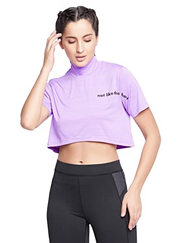 Image of Clovia Women's Comfort-Fit Active Crop Top - Yellow