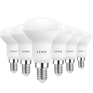 LVWIT E14 LED Bulb Warm White 7.2 W, 806 lm Reflector Lamp 2700 K, E14 LED Reflector R50 Spotlight Replaces 60 W Filament Bulb, Pack of 6