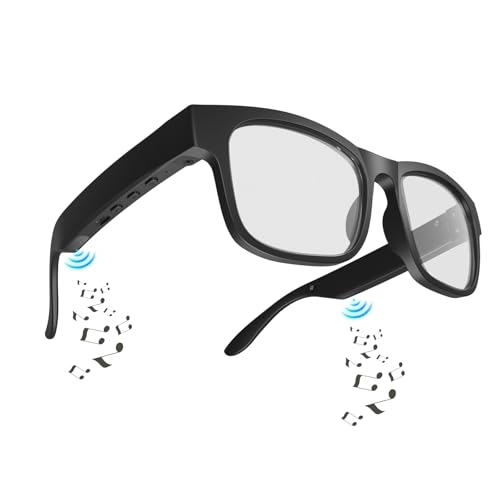 FANYEVVIO Smart Glasses, Bluetooth Sunglasses for Men and Women Dual Speakers and Hands-Free Calling, Polarized Lenses, Apply to Outdoor Sports,Travel, Drive Listening to Music (Transparent Lenses)