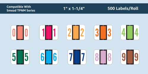 Doctor Stuff - File Folder Labels, Number 2, Compatible With Smead Bccrn - Tpnm Series Chart Stickers, Fluorescent Orange, 1" X 1-1/4", 2, 500/Roll #TOP2