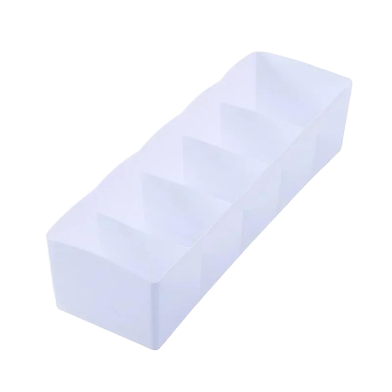 DFGRGRV Drawer Organiser 5 Grids Underwear Socks Storage Box Drawer Closet Organize Sorting Boxs Divider Desk Accessories Household Basket(White)