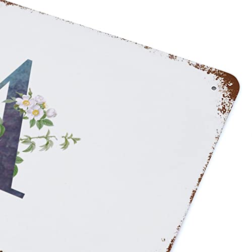 Panneau de jardin lettre A initiale verte monogramme floral