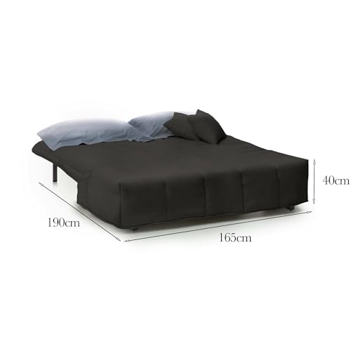 Foto von Talamo Italia - 3-Sitzer Schlafsofa Allegra, Sofa mit Trolley-Öffnung aus gepolstertem Stoff, Kissen inklusive, 100 % Made in Italy, 165 x 90 x 85 cm, Grau