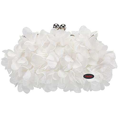 Fawziya Floral Cutch Purses For Women Evening Bags And Clutches-White #TOP13