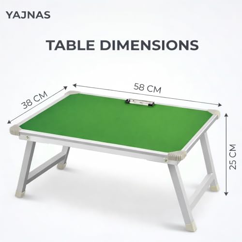 Image of YAJNAS Multipurpose Portable Study Laptop Table (15 x 23 Inch) | Height Adjustable Foldable Lap Desk Bed Table for Kids Students Home Office Online Classes Study Learning - Parrot Green