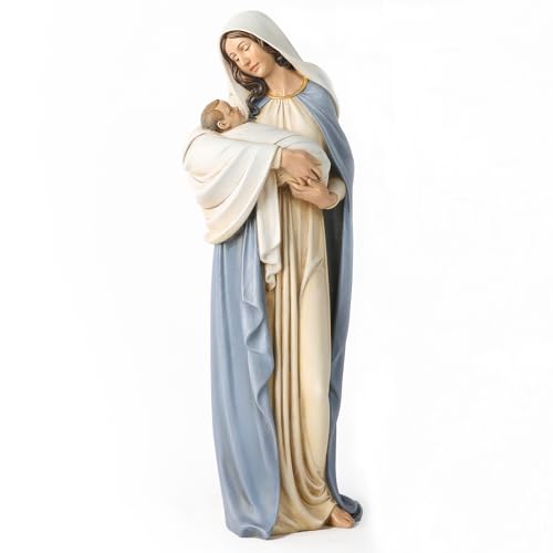 Buildclassic Figurine catholique de la Vierge Marie avec enfant, statue de la Vierge Marie de la Colombie-Britannique, cadeau religieux pour la maison, 32,4 cm de haut,...