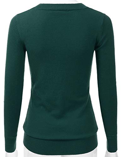 Image of EIMIN Women's Long Sleeve V-Neck Slim Fit Pullover Soft Knit Top Sweater (S-XL)