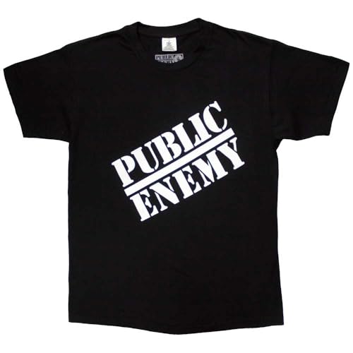 Public Enemy T Shirt Classic Logo Nouveau Officiel Homme Noir Size M